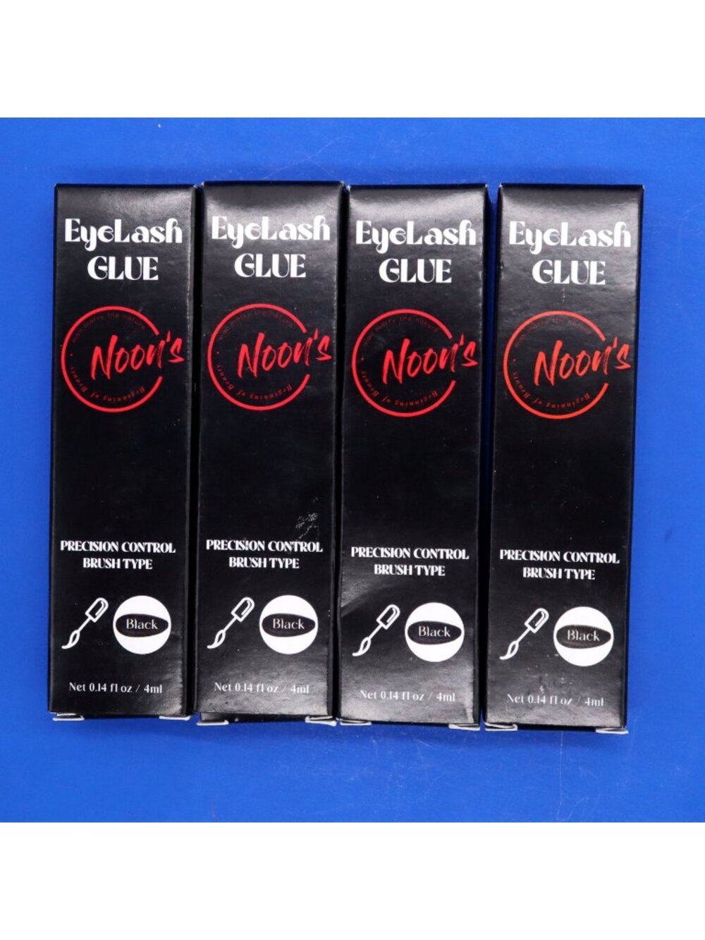4x Noon's Up Black False Eyelash Glue 24Hr Strong Hold Waterproof 4ml ea